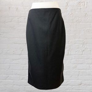 Cortelle Pencil Skirt Black Dainty White Dots Bold Side Stripe Exposed Zipper